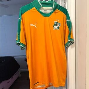 Puma Orange and Green Côte d'Ivoire Football Shirt